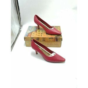 Bella Vita Wow Red Kidskin Leather Pumps Women’s 9WW Wide Heels